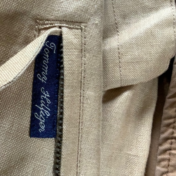 NWOT Tommy Hilfiger Men’s Linen Bomber Jacket. Caramel color. Size Large - Picture 9 of 16